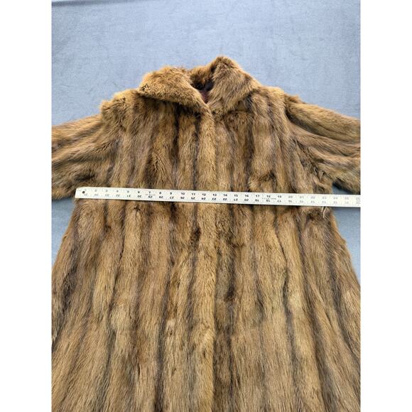 Kerrybrooke Faux Fur Coat Vintage 1950s Brown Made in USA WM L/XL 3/4 Length - Picture 8 of 10